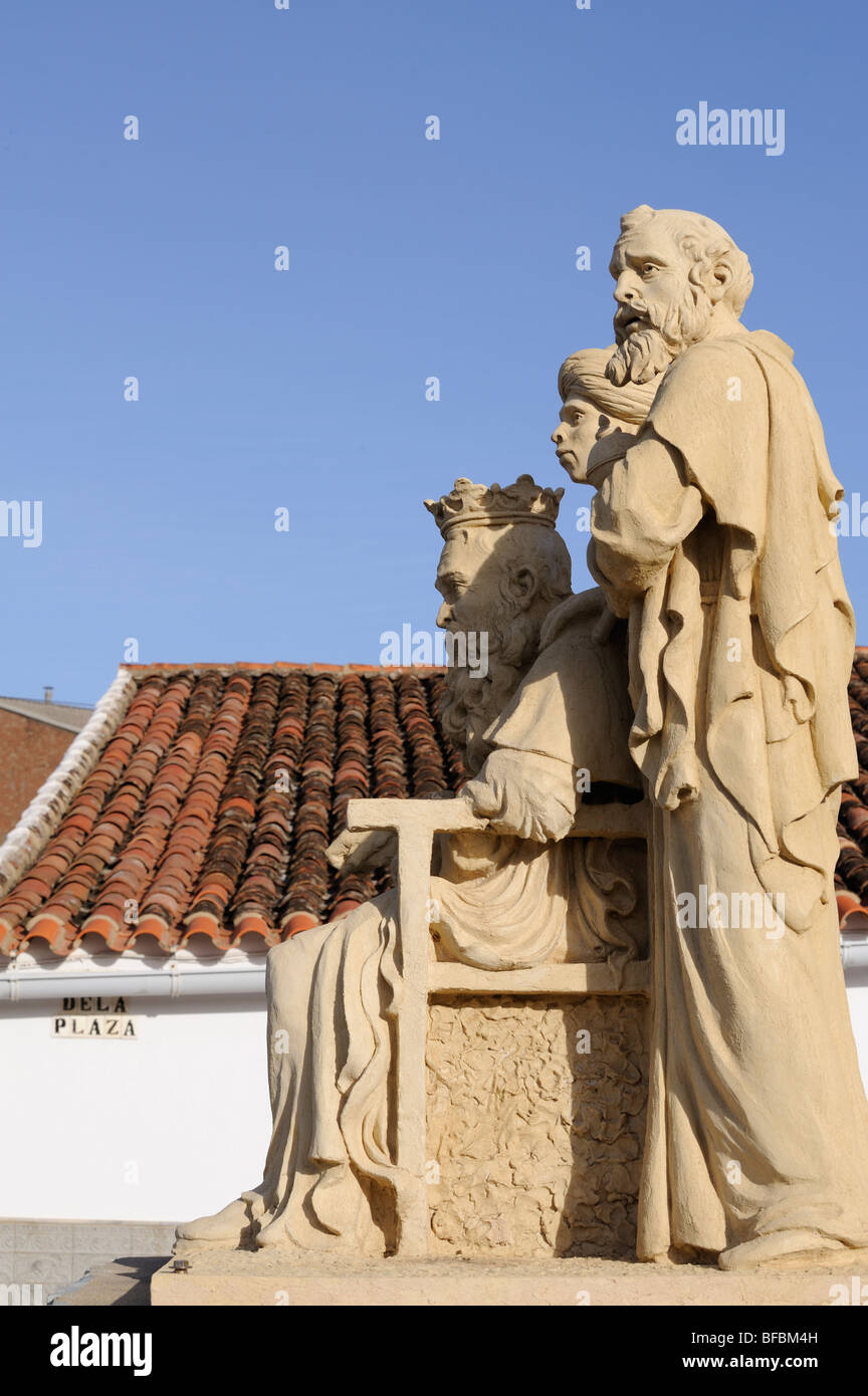 Higuera de la Sierra Huelva un village célèbre pour ses processions trois rois qu'ils agissent des scènes Scènes bibliques 5 Janvier Banque D'Images
