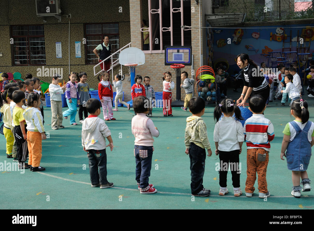 Un jardin d'enfants à Shanghai, Chine. 2009 Banque D'Images