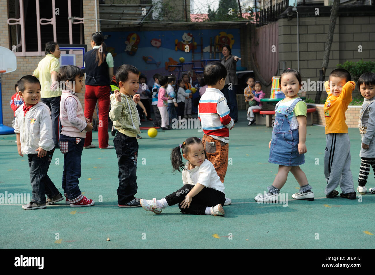 Un jardin d'enfants à Shanghai, Chine. 2009 Banque D'Images