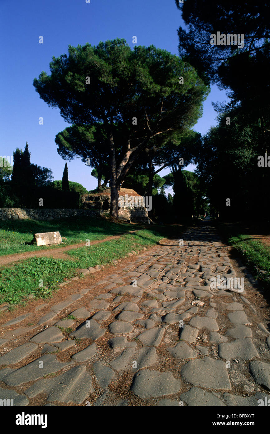 Italie, Rome, via Appia Antica, ancienne voie Appienne, ancienne voie romaine Banque D'Images