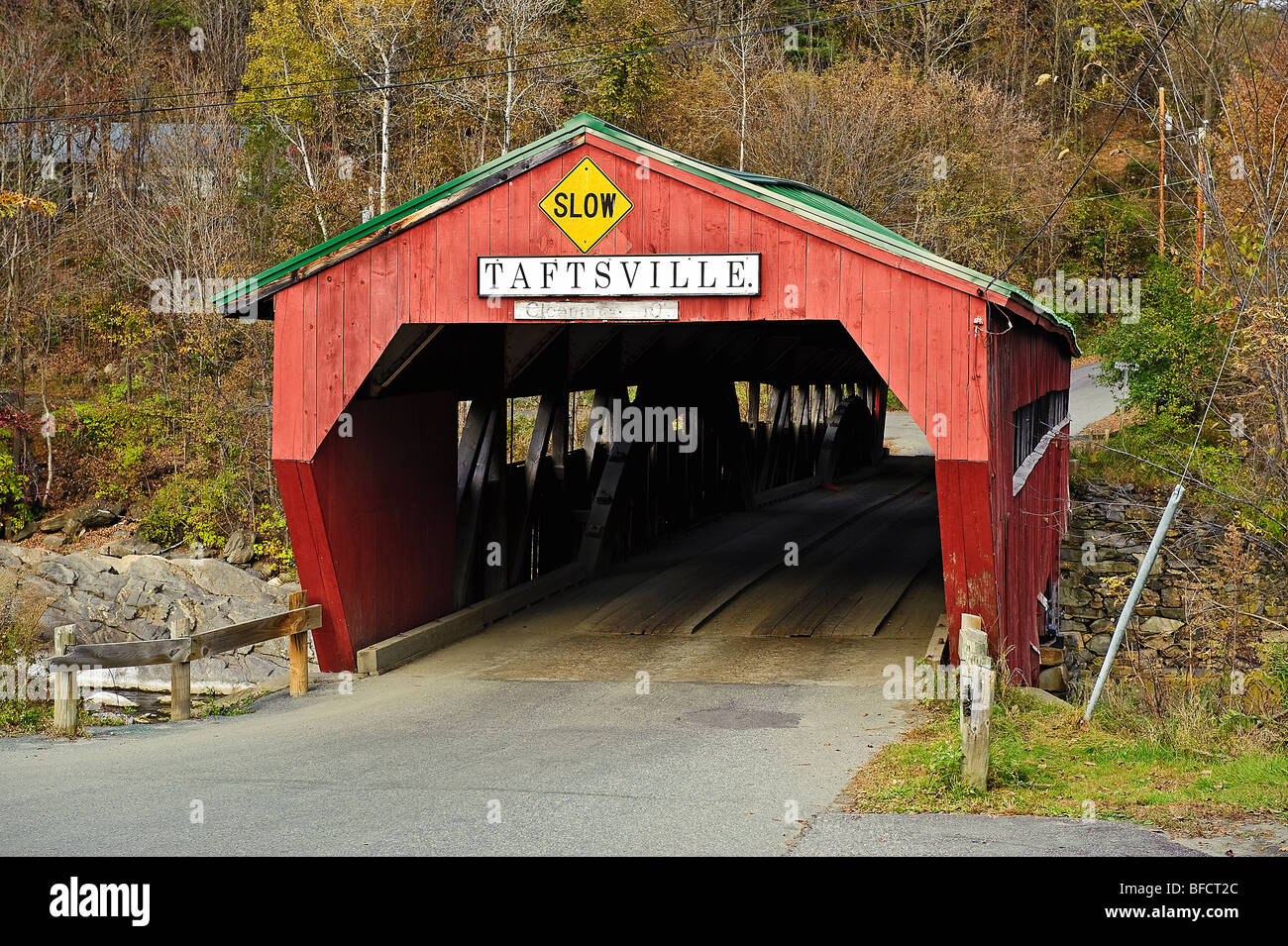 Pont couvert, taftville, Vermont, Etats-Unis Banque D'Images