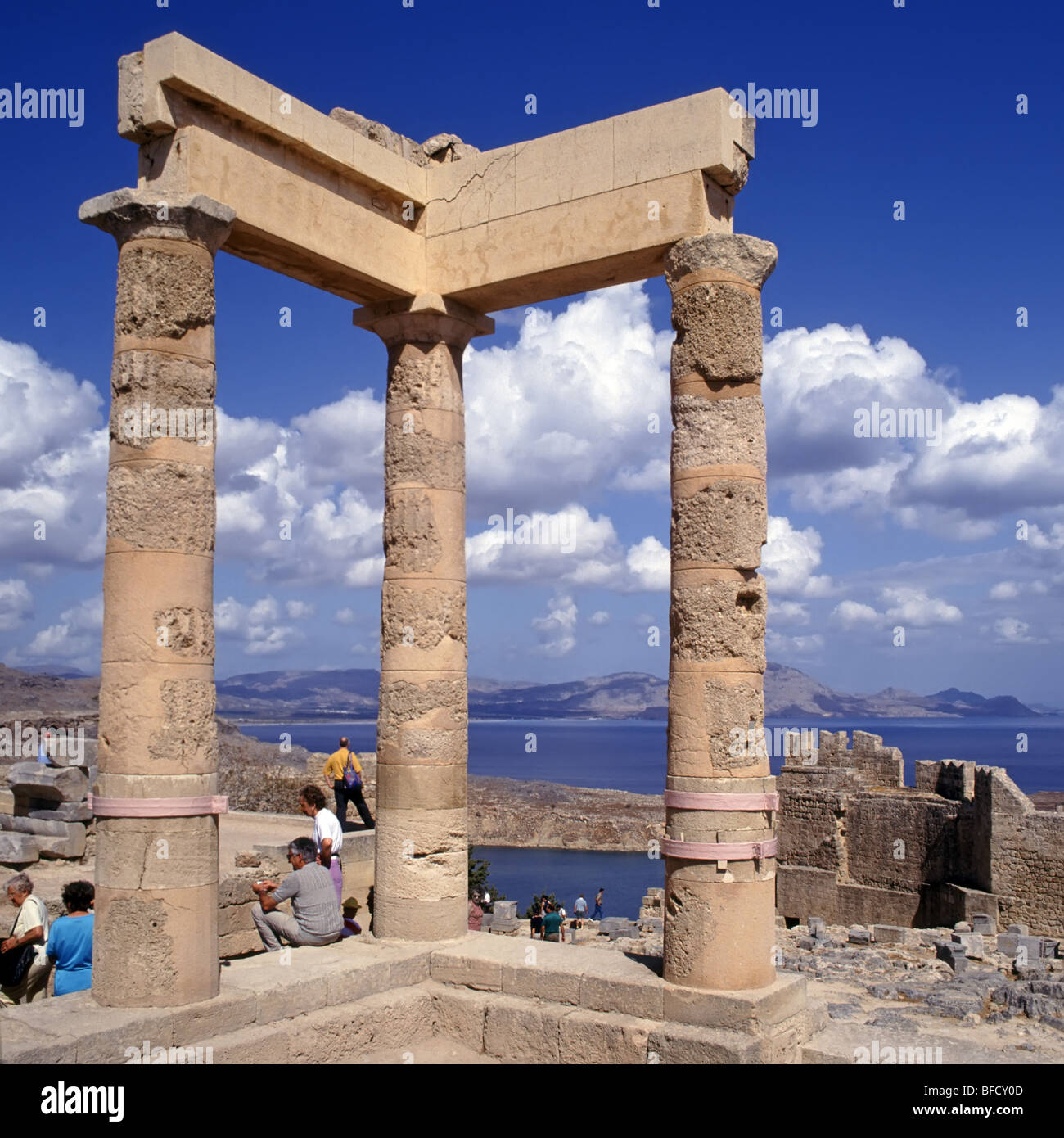 L'Acropole de Lindos Rhodes Banque D'Images