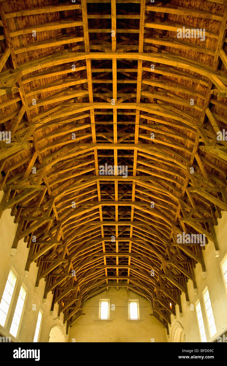 Avis de fermes de toit en bois dans le Grand Hall, le château de Stirling, Perthshire, Écosse Banque D'Images