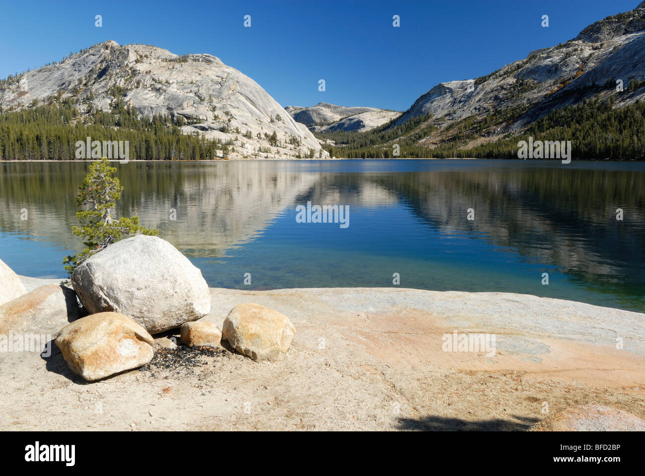 Lac Tenaya dans Yosemite National Park, Californie Banque D'Images