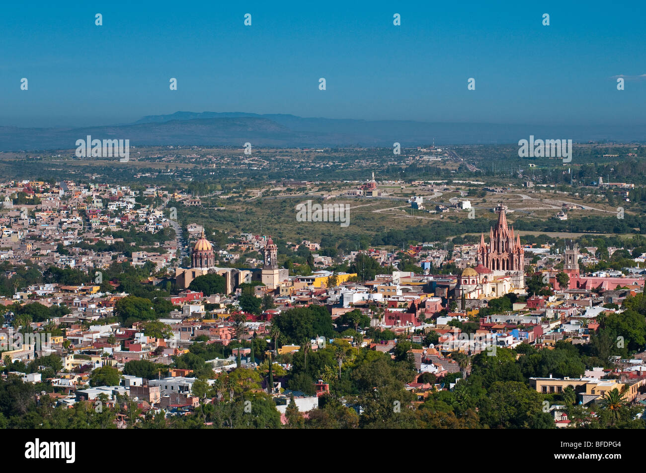 Aperçu de la ville de San Miguel de Allende, Guanajuato, Mexique. Banque D'Images