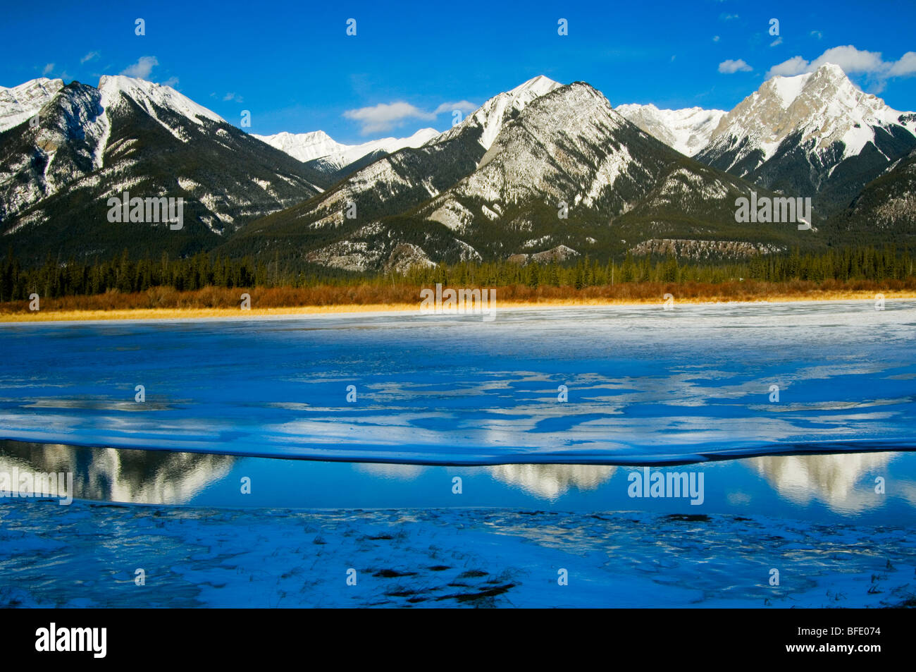 Chetamon, la montagne et la montagne montagnes Esplanade gargouille dans le parc national Jasper, Alberta, Canada Banque D'Images