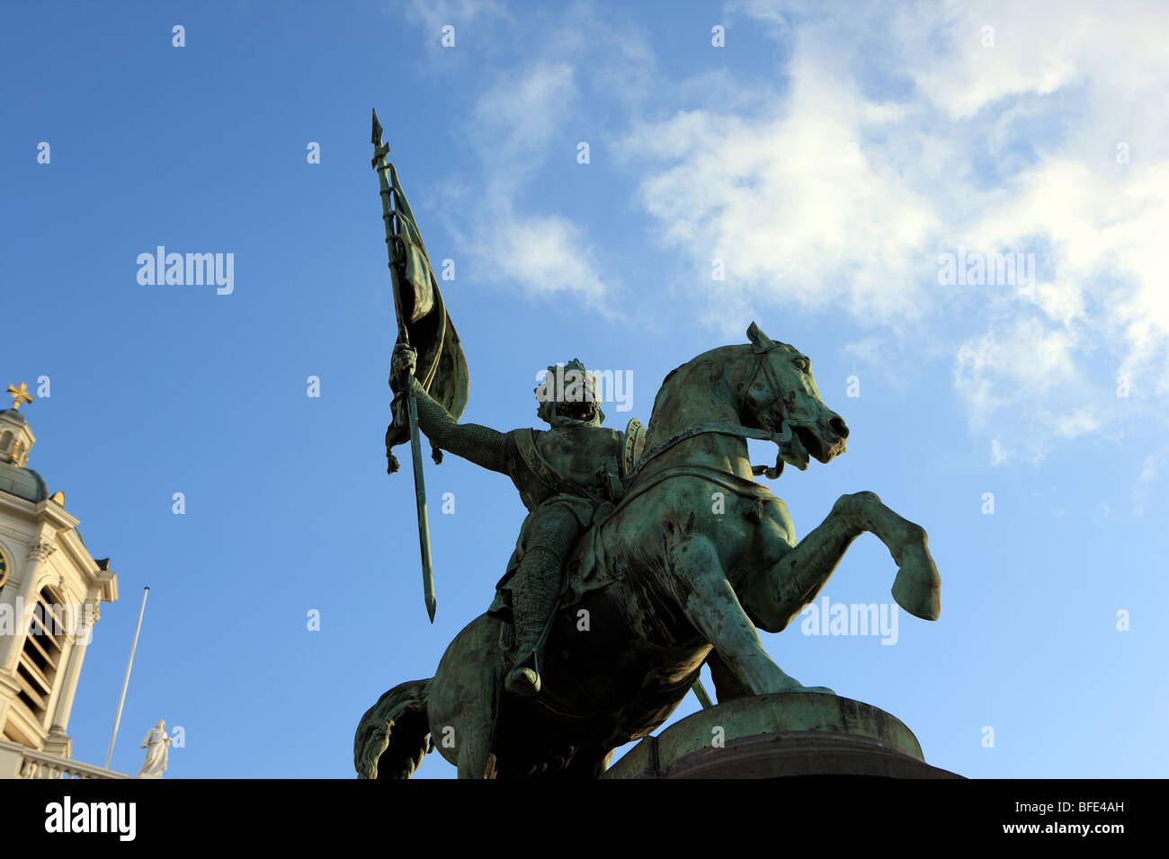 Statue de Godefroid de Bouillon à la place Royale à l'Koudenberg à Bruxelles Banque D'Images