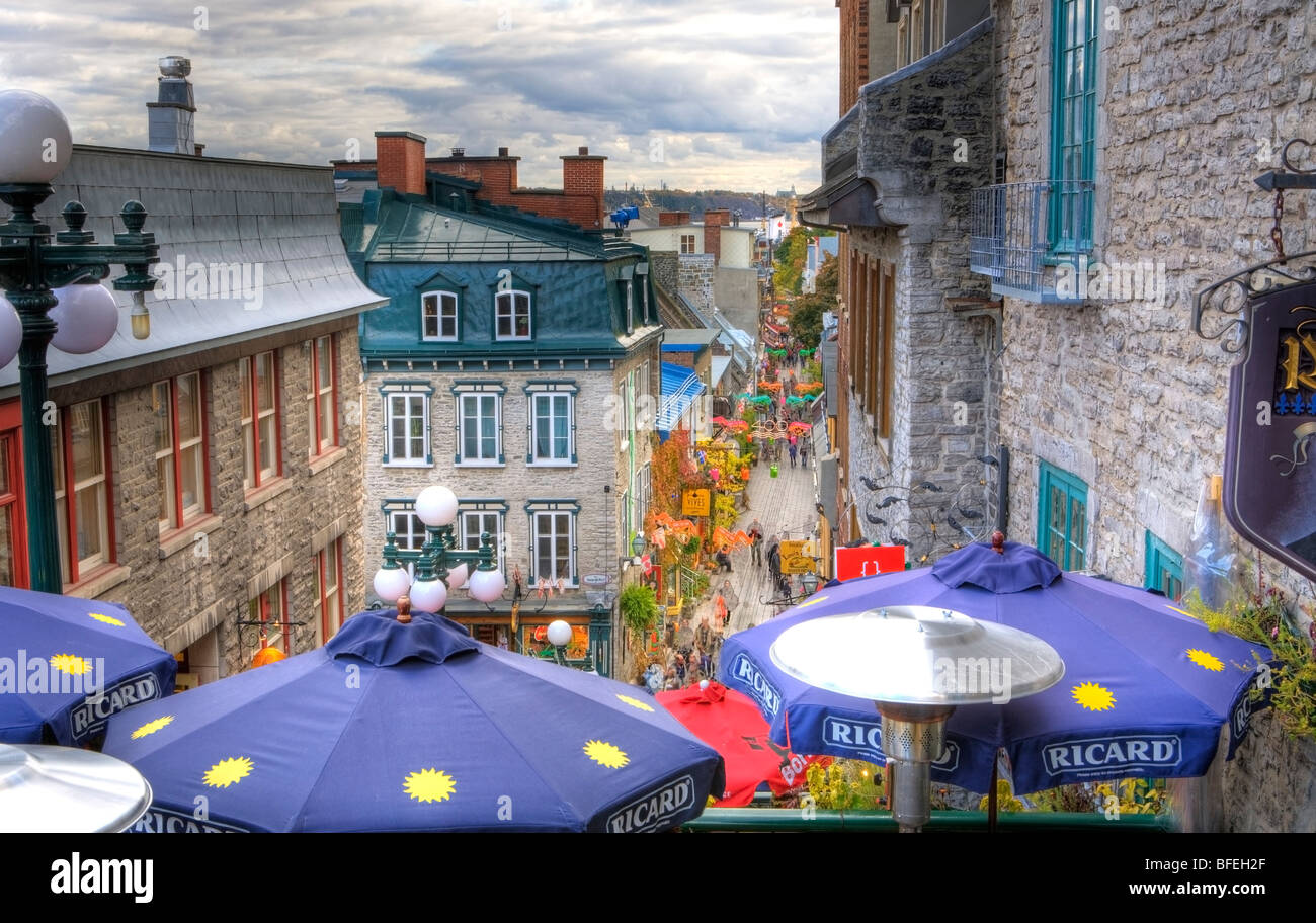 Rue Petit Champlain, Québec, Québec, Canada Banque D'Images