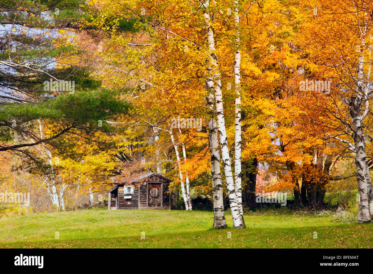 Farmer's hut en automne près de South Woodstock Vermont USA Banque D'Images