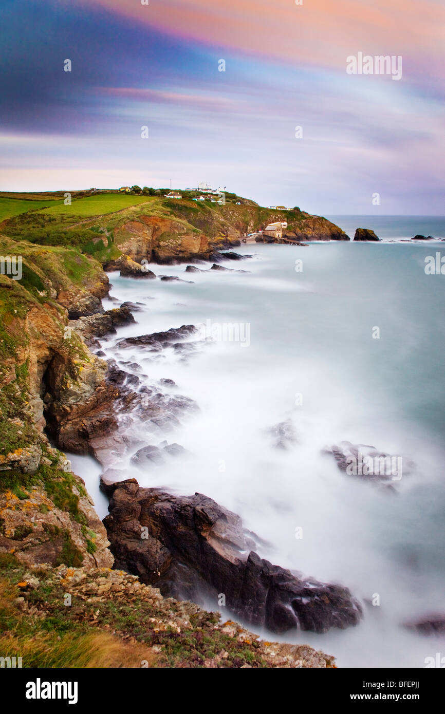 Lizard Point, point le plus au sud en UK ; Cornwall ; coucher du soleil Banque D'Images