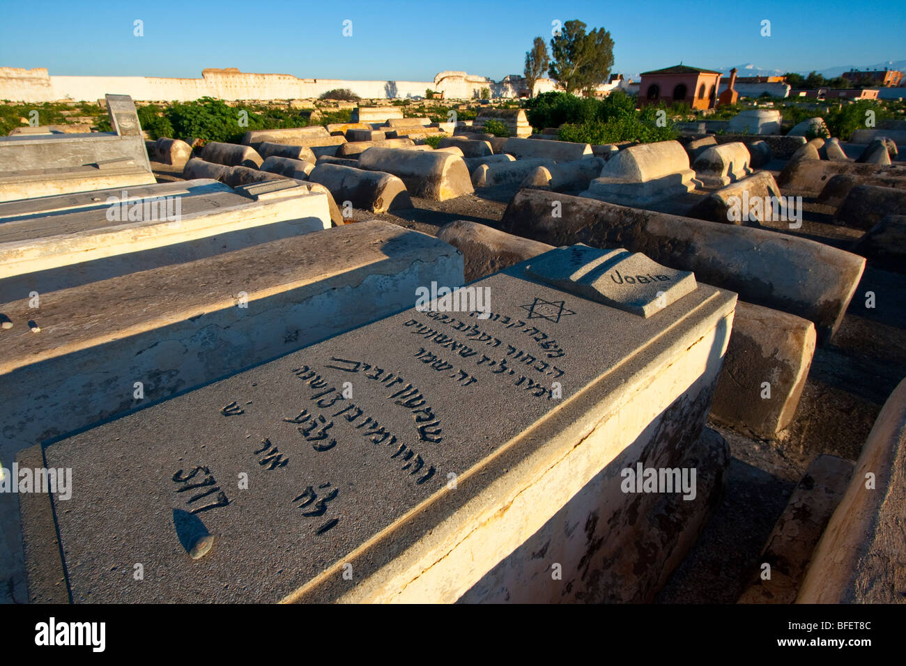 Ha Ha Chayim Yehudim Cimetière juif de Marrakech Maroc Banque D'Images
