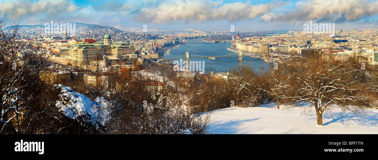 Vue panoramique de Budapest et le Danube, la Hongrie Banque D'Images