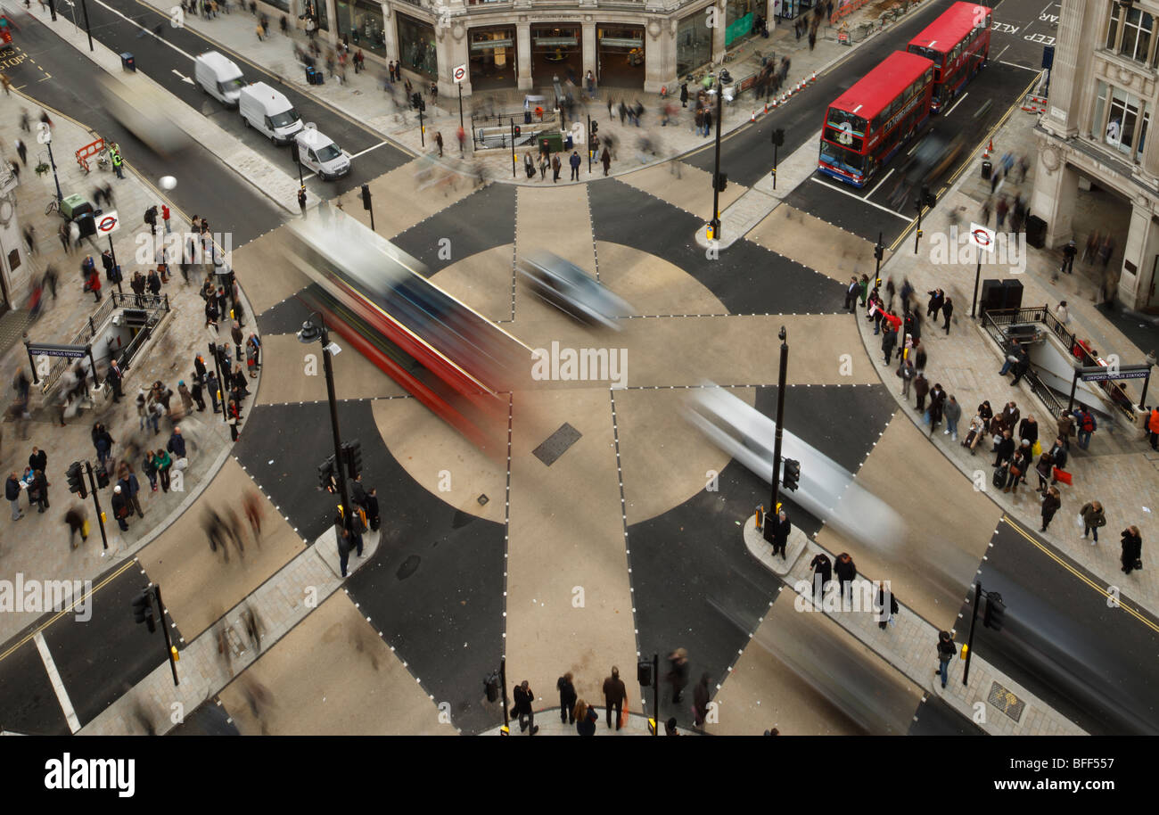 Le nouveau passage pour piétons d'Oxford Circus. Banque D'Images
