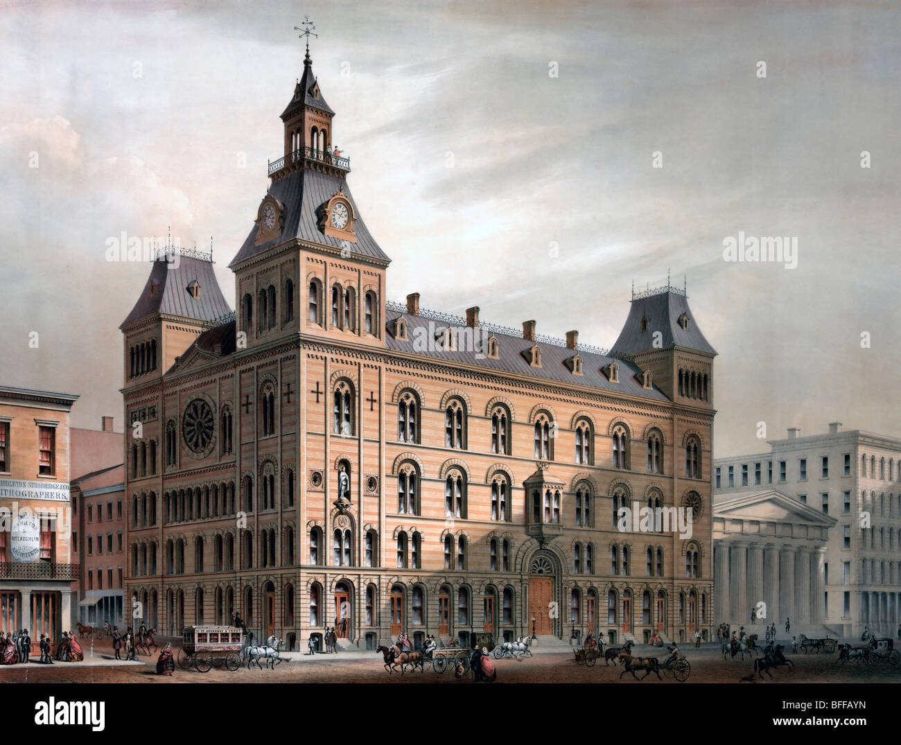 Le temple maçonnique, Cincinnati, Ohio, vers 1860 Banque D'Images