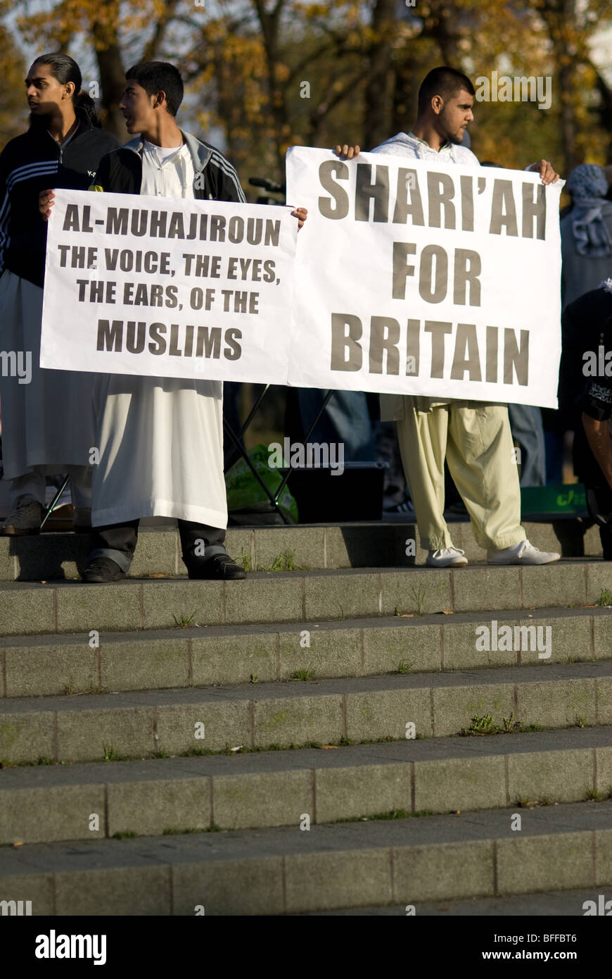 Al-muhajiroun à Walthamstow, East London Banque D'Images