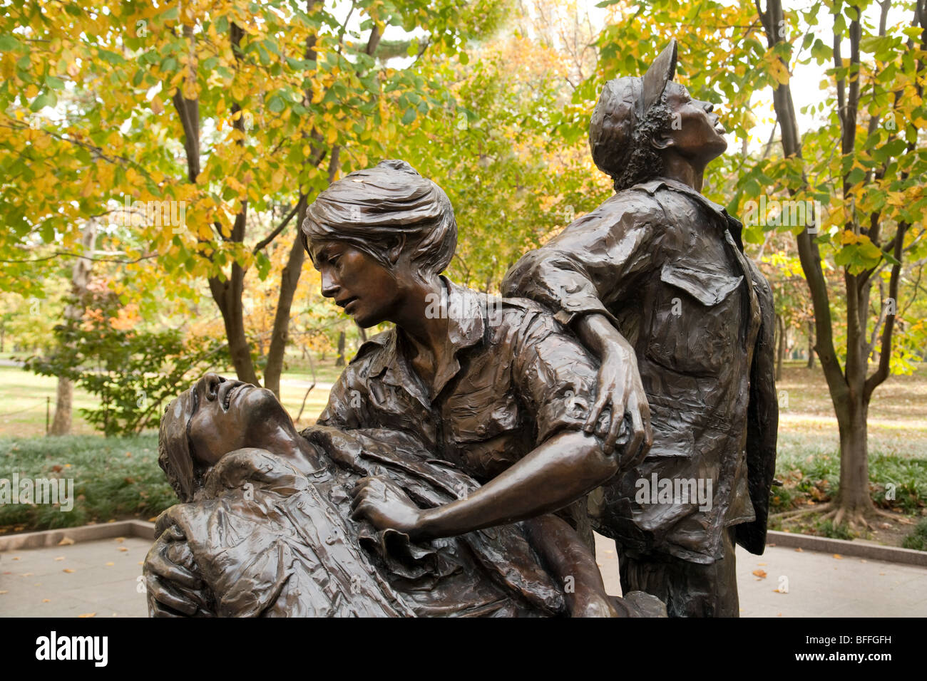 La statue de la guerre des anciens combattants femmes Vietnam Memorial, Washington DC USA Banque D'Images