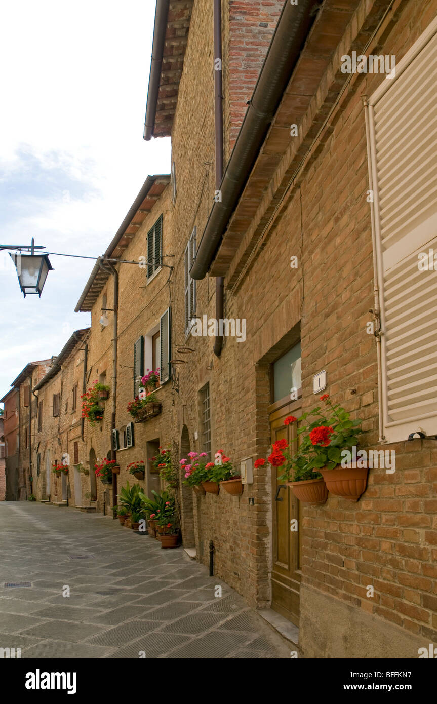 Belle scène de rue à Citta della Pieve, Ombrie, Italie Banque D'Images