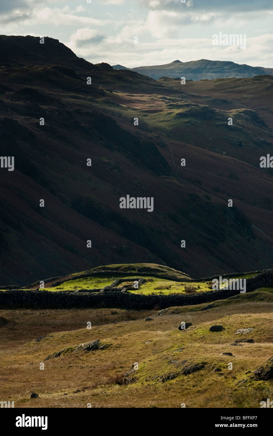 Hard Knott Roman fort sur Hardknott Pass, Eskdale, Lake District, Cumbria, England, UK Banque D'Images