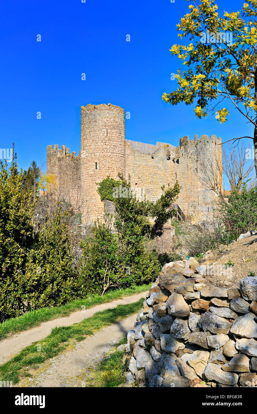 Le château à Villerouge-Termenes, Languedoc Roussillon, France. Banque D'Images