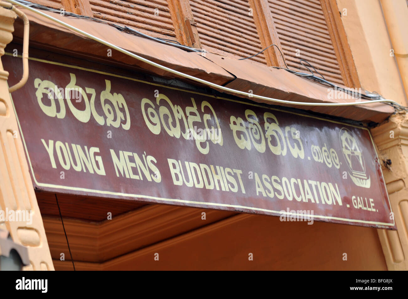 Young Men's Association bouddhiste signe, Sri Lanka Banque D'Images