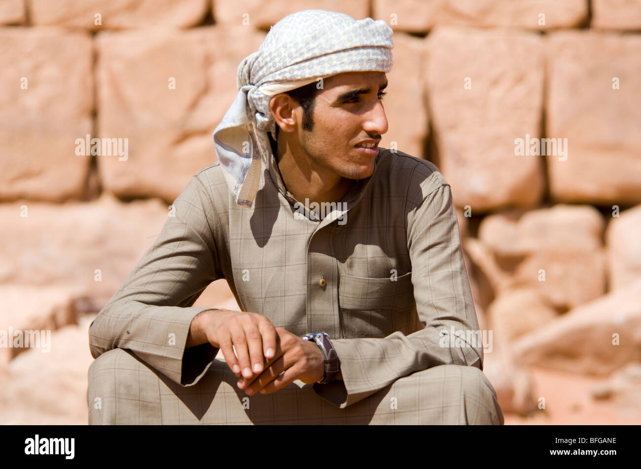 Images de la tribu Howeitat bédouines du Wadi Rum Jordanie Banque D'Images