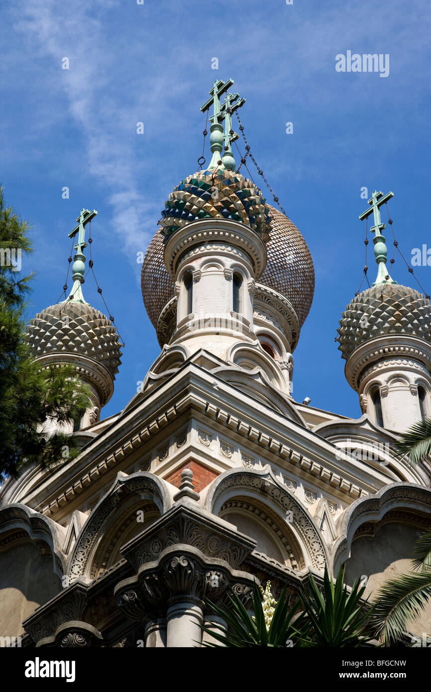 San Basilio Eglise Orthodoxe Russe, San Remo, ligurie, italie Banque D'Images