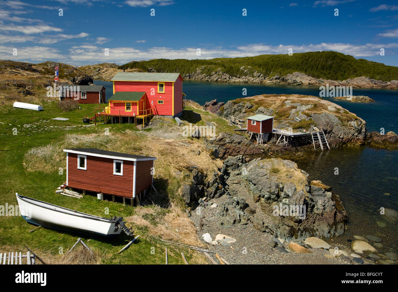 Maison et dépendances, Change Islands, Terre-Neuve et Labrador, Canada Banque D'Images