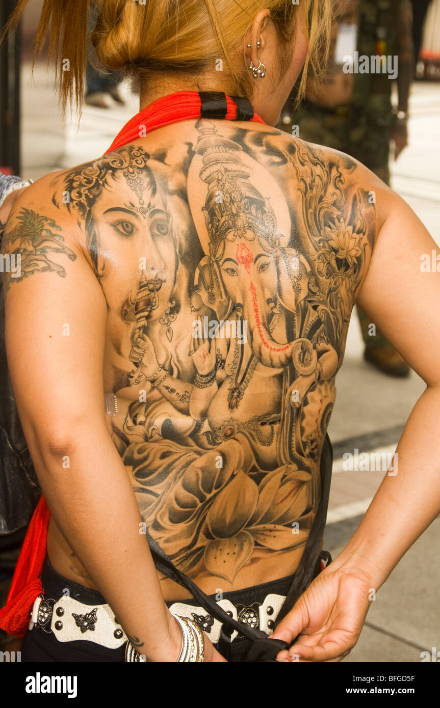 Élaborer la conception de tatouage tatouage au Festival à Bangkok en Thaïlande Banque D'Images