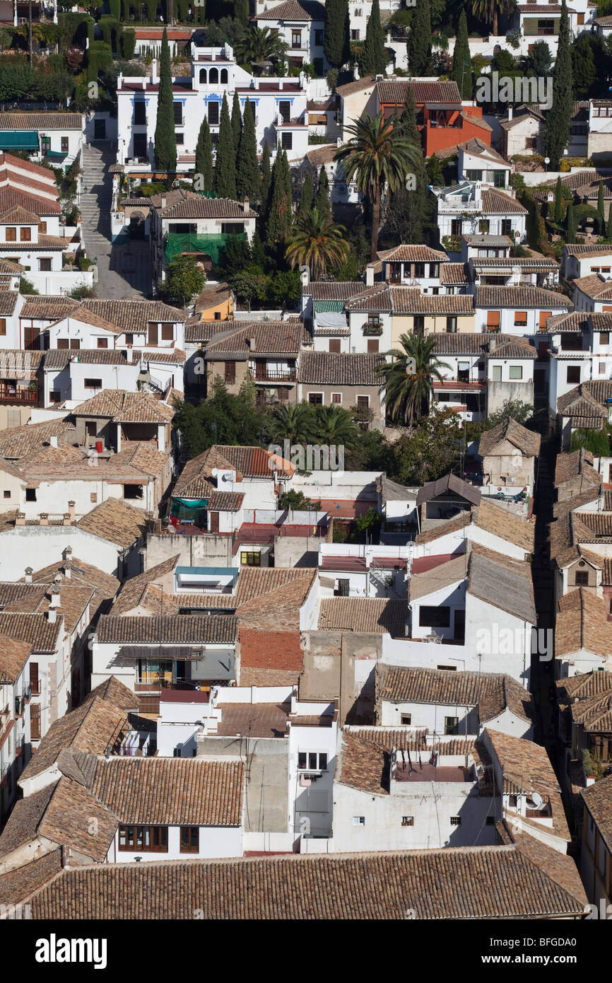 La vieille ville d'Albaicin, Grenade, Espagne Banque D'Images