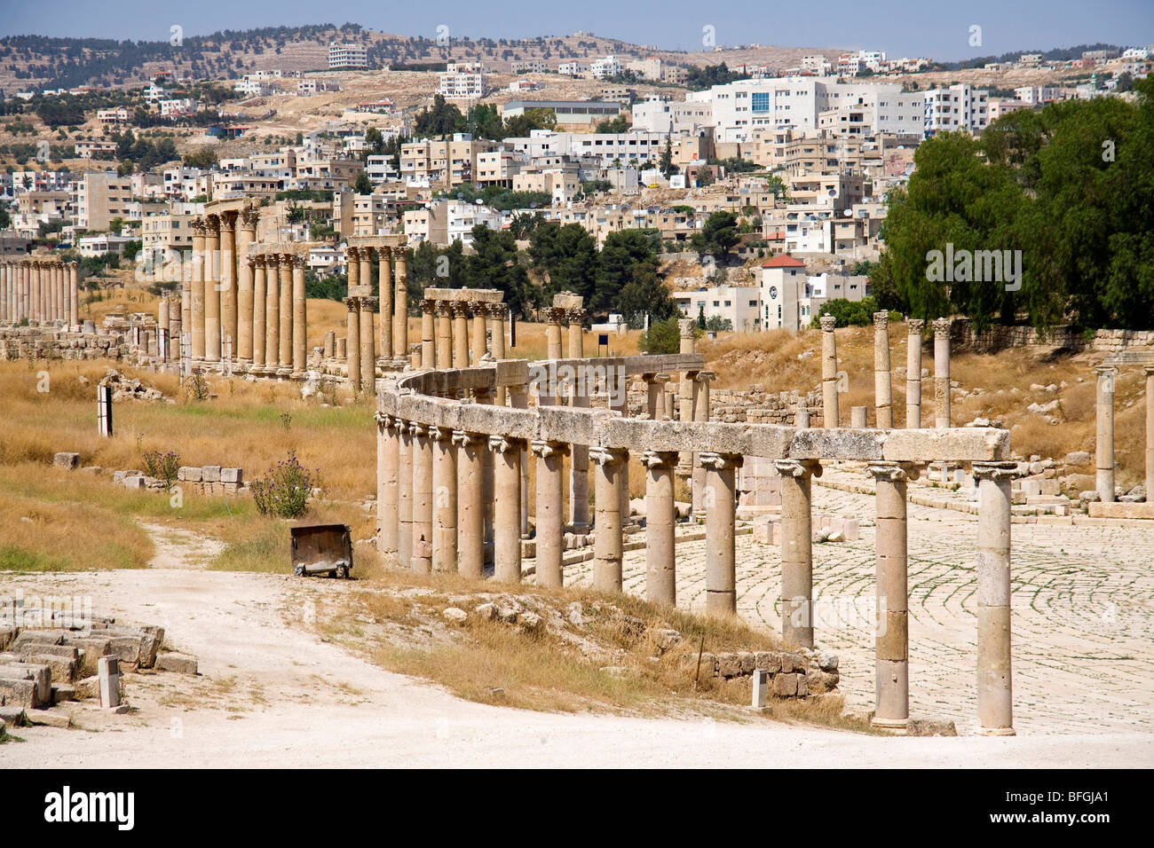 Les ruines de la vieille ville de Jerash, Jordanie, Moyen-Orient Banque D'Images