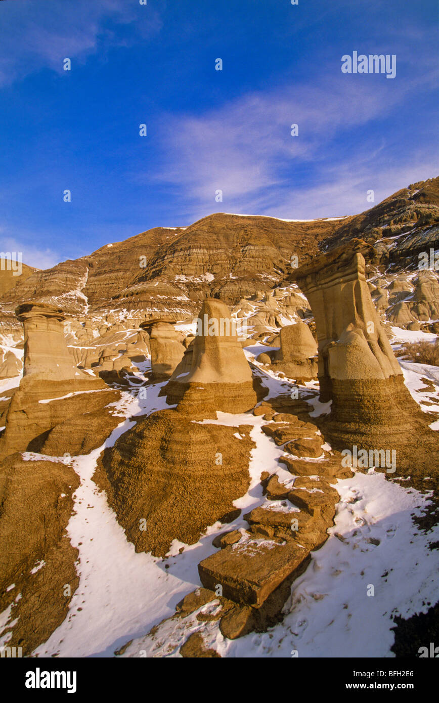 Parc Hoodoo, Vallée des Dinosaures, Drumheller, les Badlands, Alberta, Canada Banque D'Images