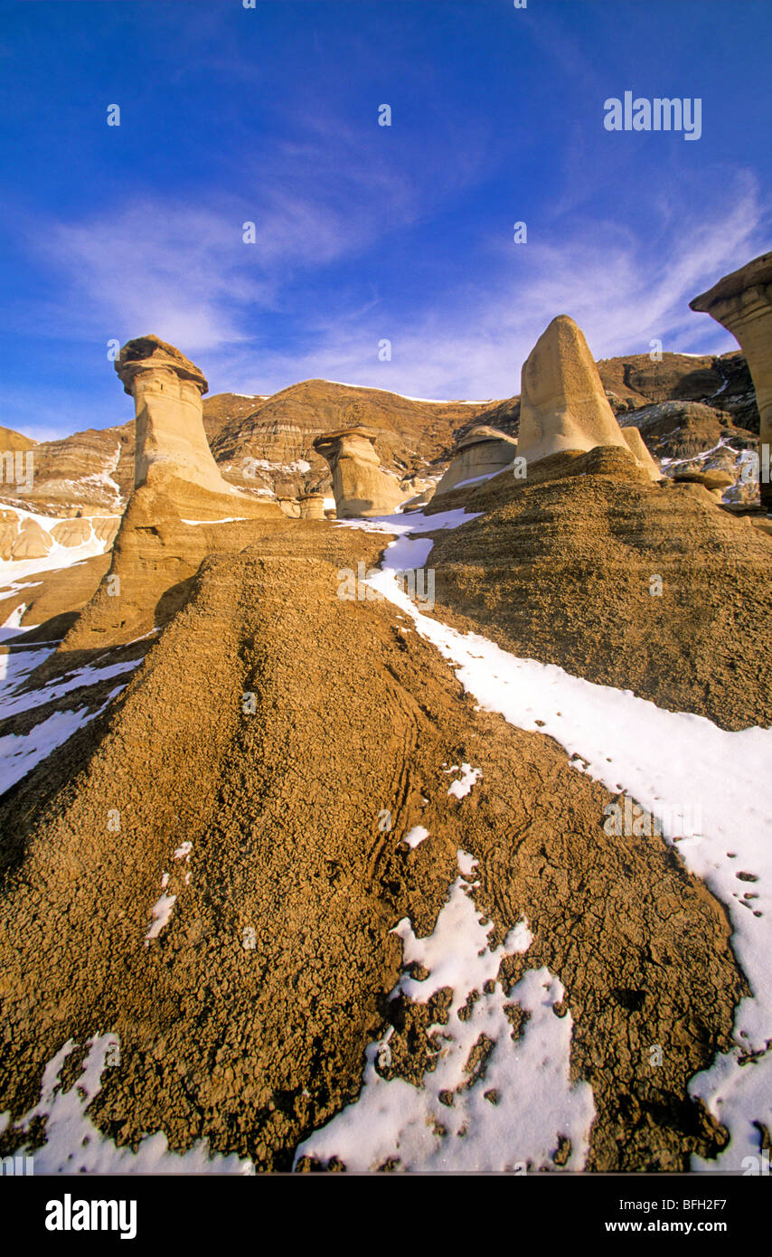 Parc Hoodoo, Vallée des Dinosaures, Drumheller, les Badlands, Alberta, Canada Banque D'Images