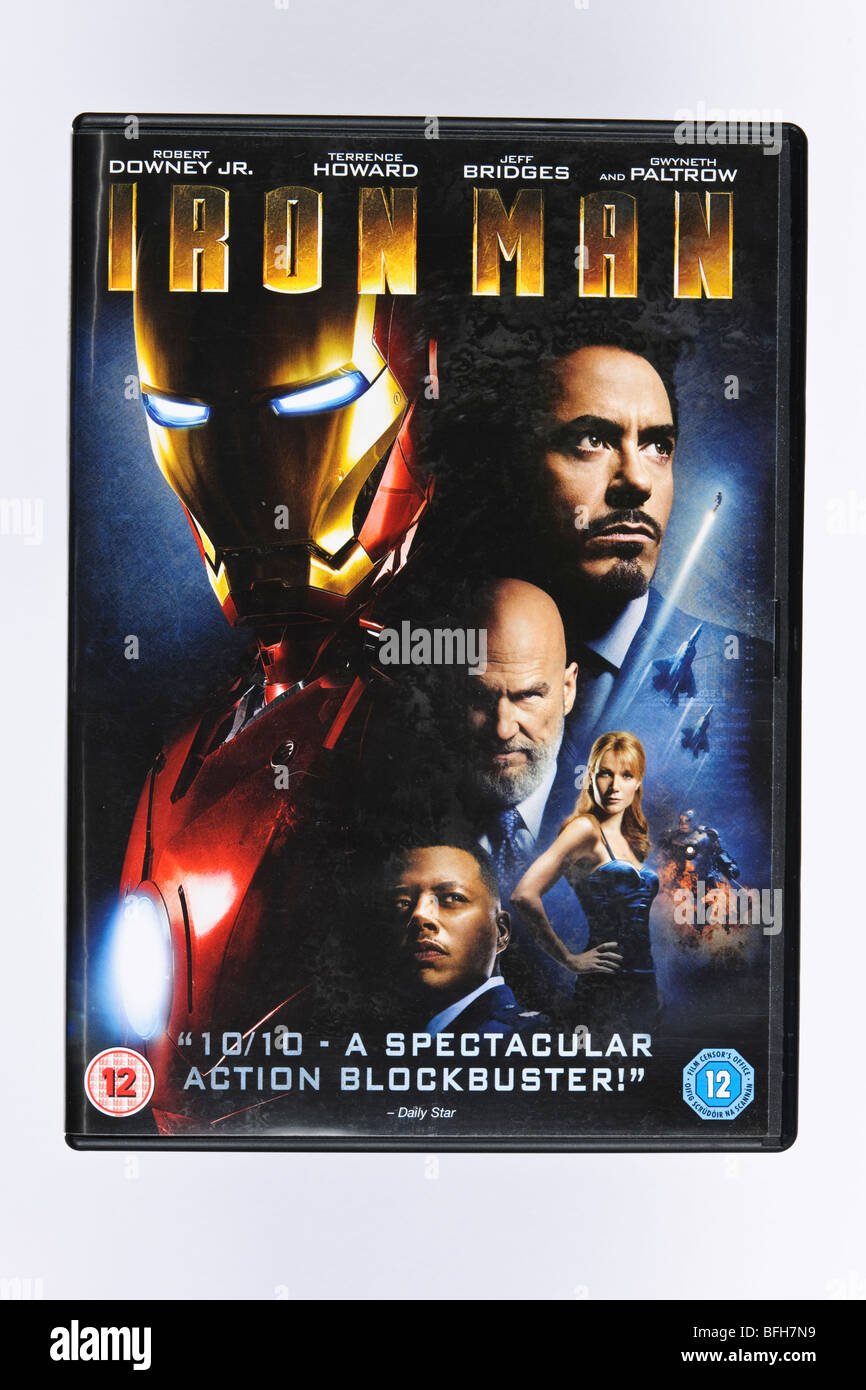 Avant de la boîte DVD du film 'Ironman' avec Robert Downey Jr, riche industriel Tony Stark. Banque D'Images