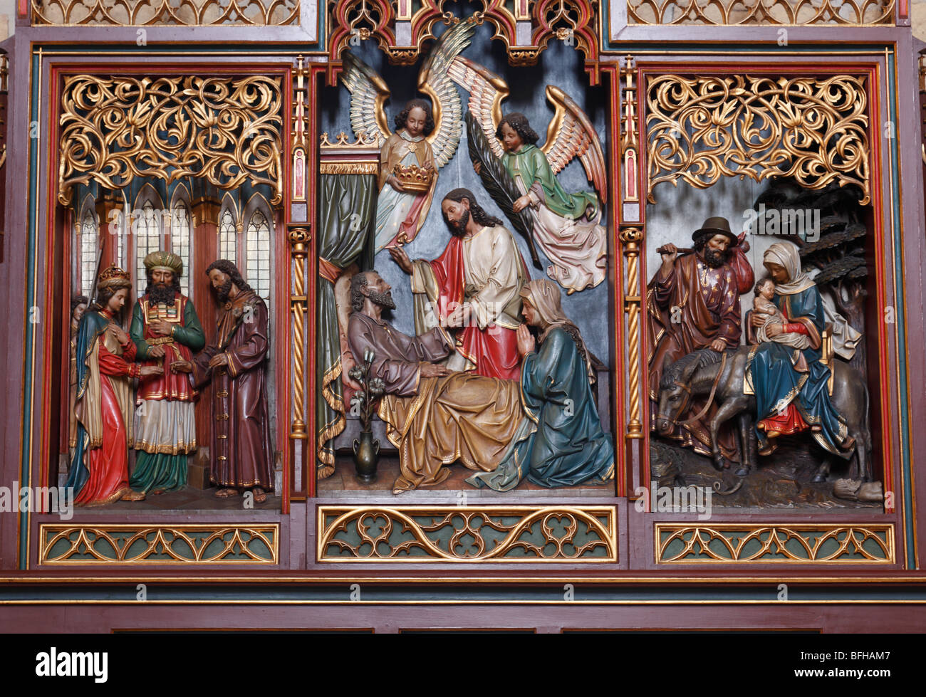 Josefsaltar in der Katholischen Kirche Sankt Andreas à Emsbueren, Emsland, Niedersachsen Banque D'Images