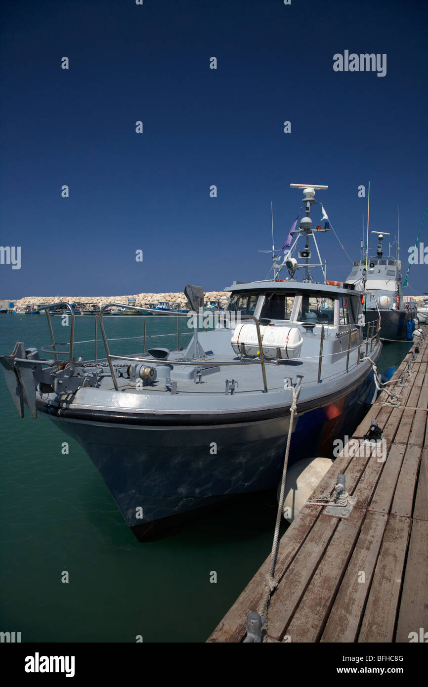 La police maritime chypriote vedettes rapides dans le port de latchi village de la polis municipalité République de Chypre Europe Banque D'Images