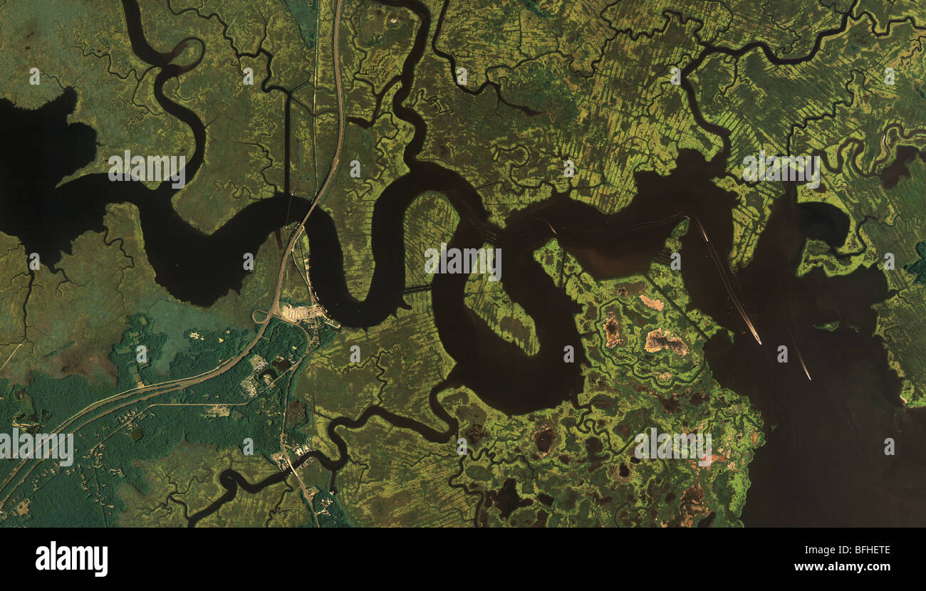 Carte aérienne vue au-dessus des marais marécage Burlington County New Jersey Banque D'Images