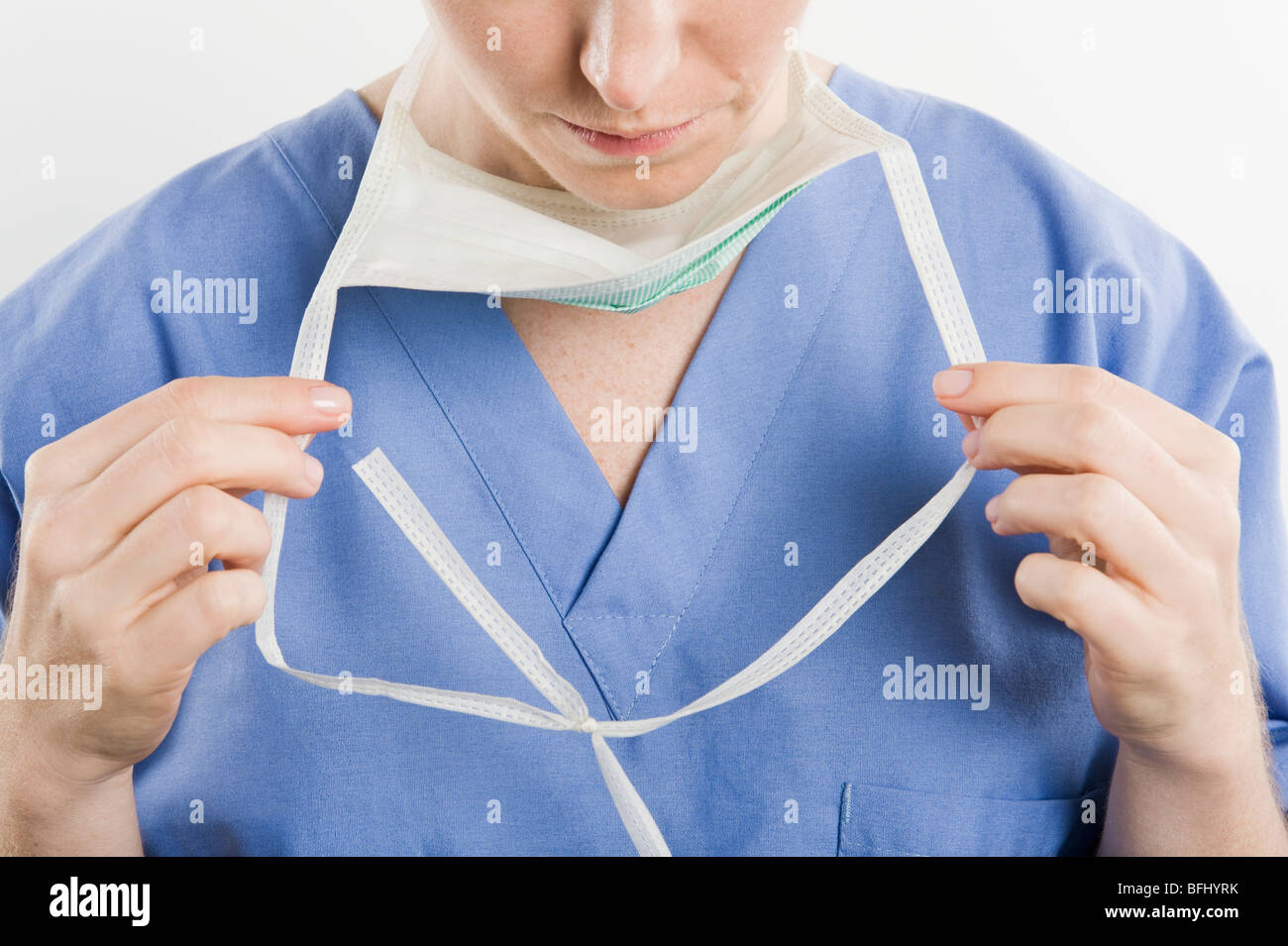Masque de réglage infirmière théâtre Liceu Banque D'Images