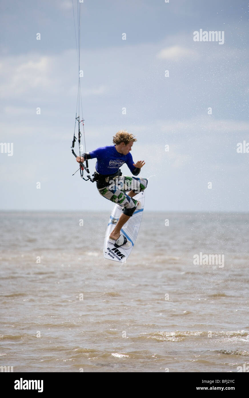 James Boulding BKSA compétition kite surf Hunstanton Banque D'Images