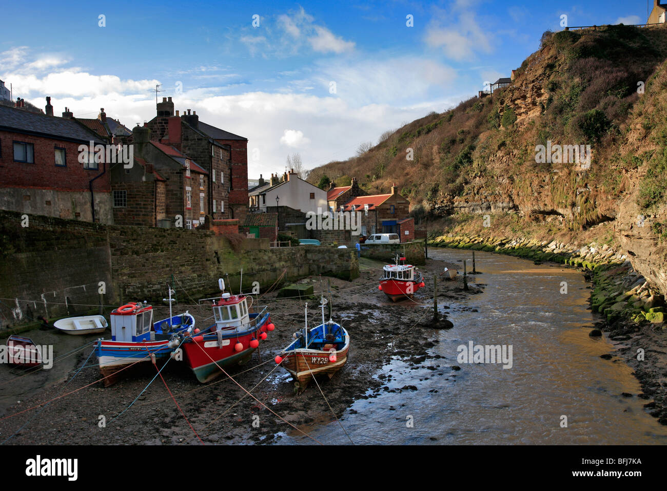 Staithes paysage village North York Moors Comté côtier England UK Banque D'Images