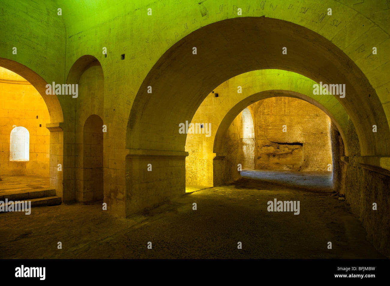 Crypte de l'abbaye de Montmajour, Arles, Provence, France Banque D'Images
