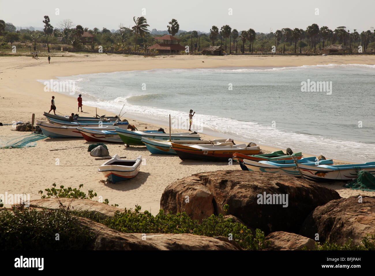 La plage de surf de Pottuvil Point. Banque D'Images