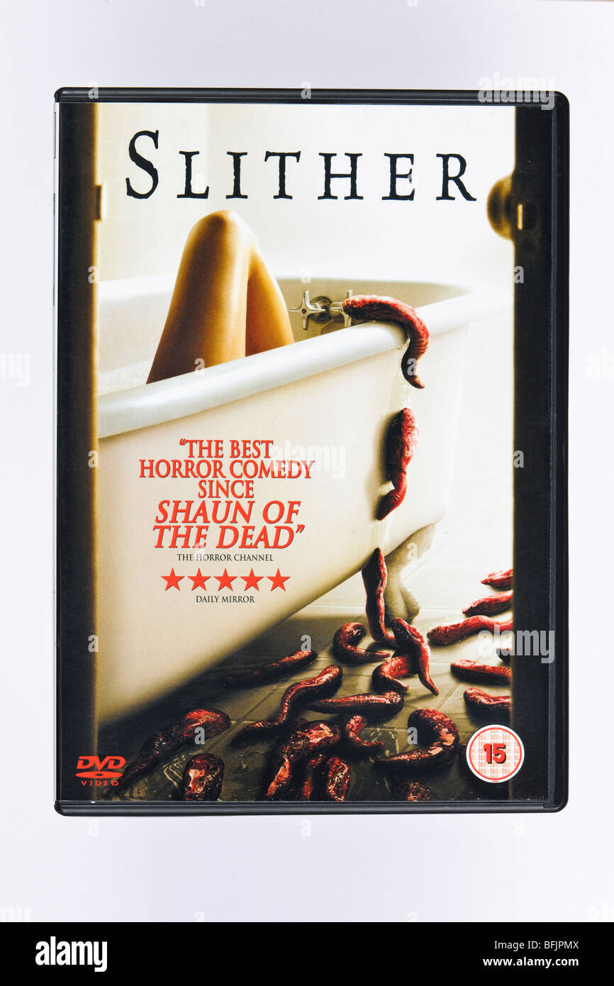 COUVERTURE DE DVD DU FILM D'HORREUR HUMORISTIQUE « SLITHER ». Banque D'Images