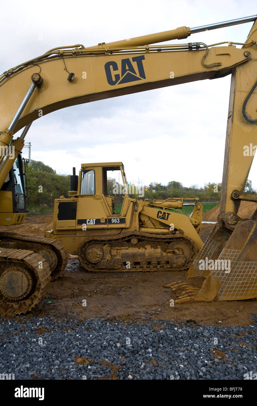 L'équipement de construction Caterpillar. Banque D'Images