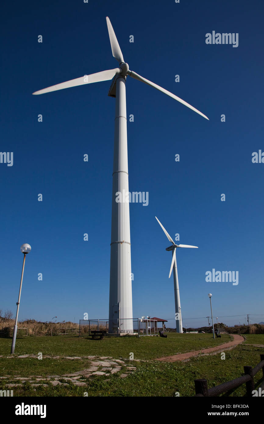 Ferme éolienne de MIyagawa sur la péninsule de Miura Banque D'Images