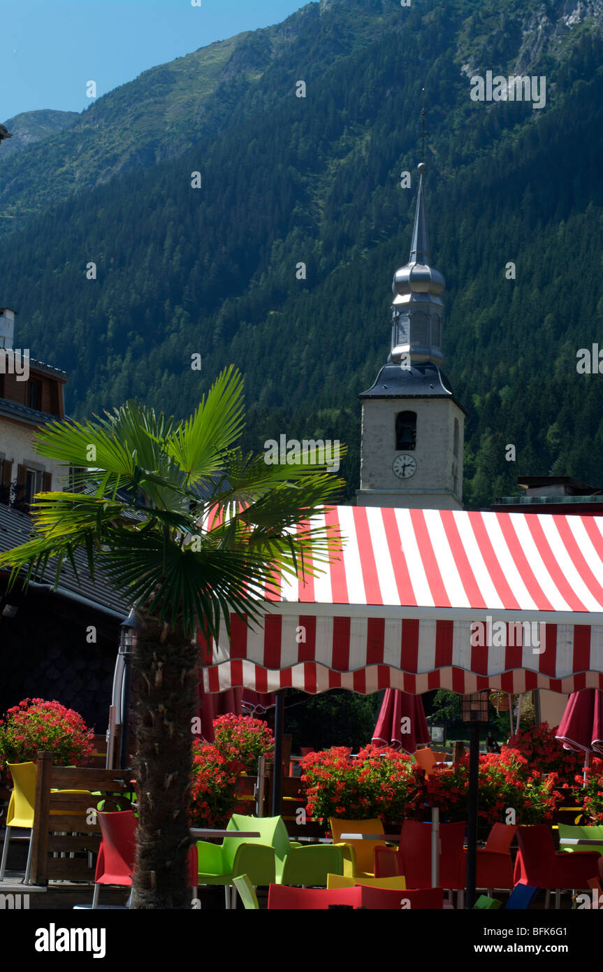 Surprenant palmier à Chamonix-Mont Blanc (France) Banque D'Images