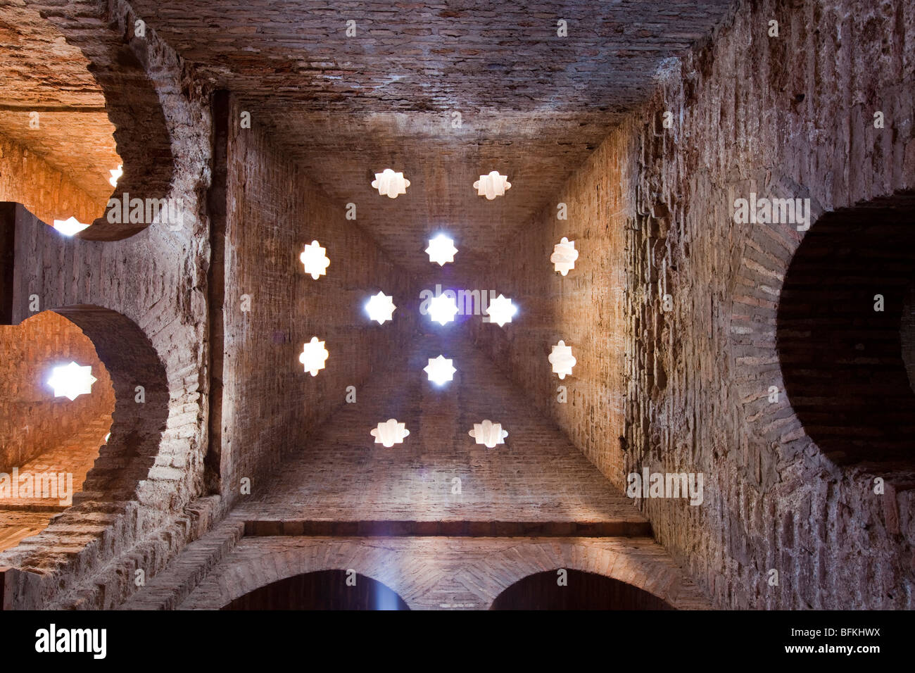 Dôme en brique de Bath, à l'Alhambra, Grenade, Espagne Banque D'Images