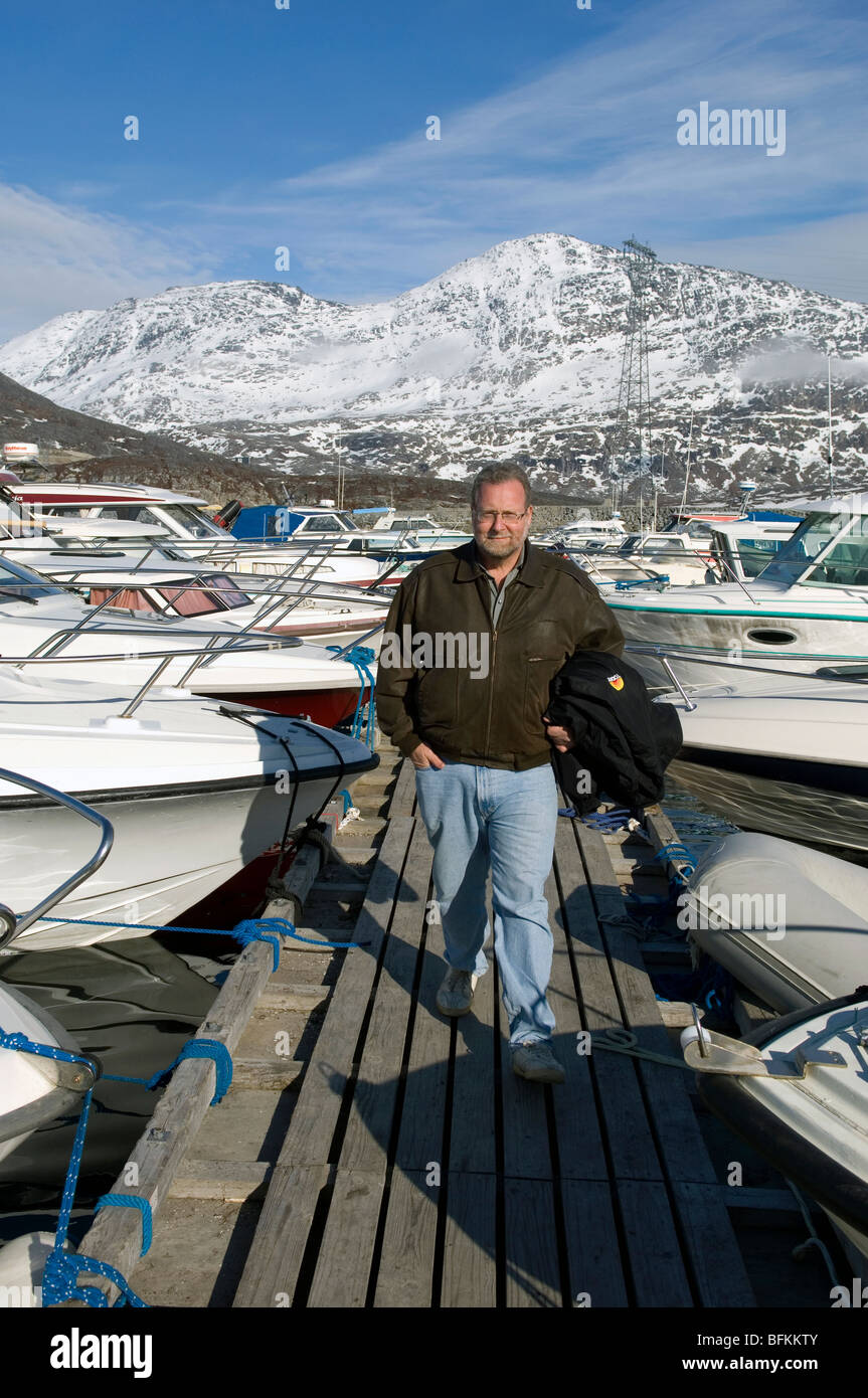 Le journaliste de voyage Peter Greenberg en visite à Nuuk, Groenland Banque D'Images