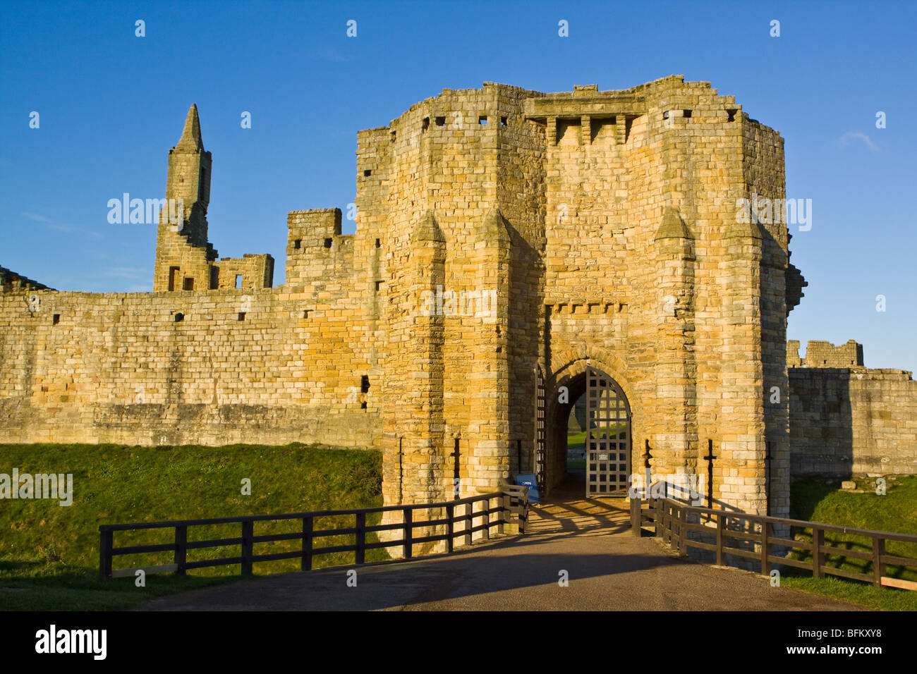 Château de Warkworth dans le Northumberland. Siège de la famille Percy Banque D'Images
