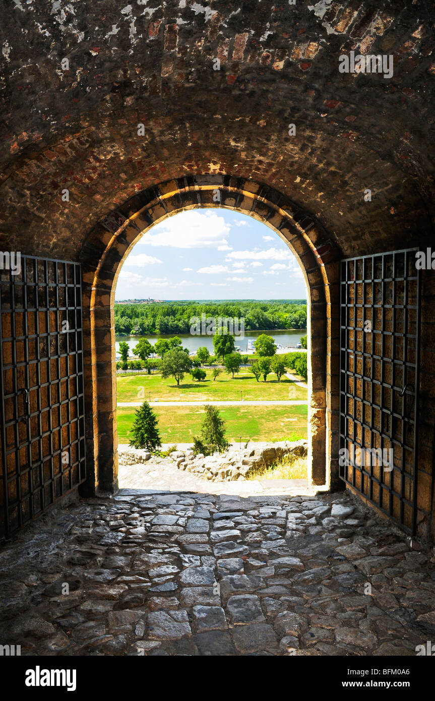 Passerelle vers la forteresse de Kalemegdan à Belgrade, Serbie Banque D'Images