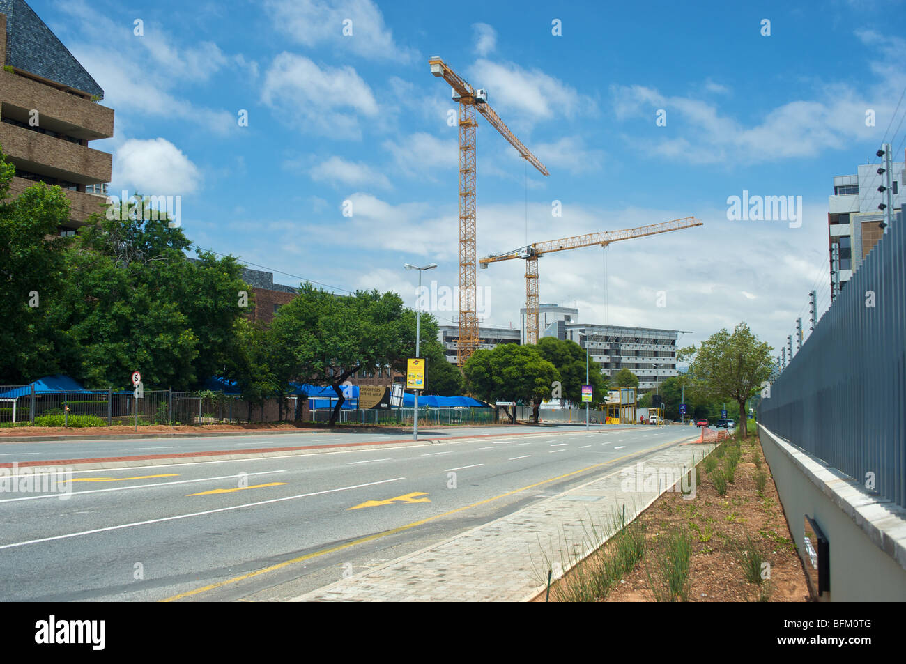 Les travaux de construction dans le quartier central des affaires de Sandton, Johannesburg Banque D'Images